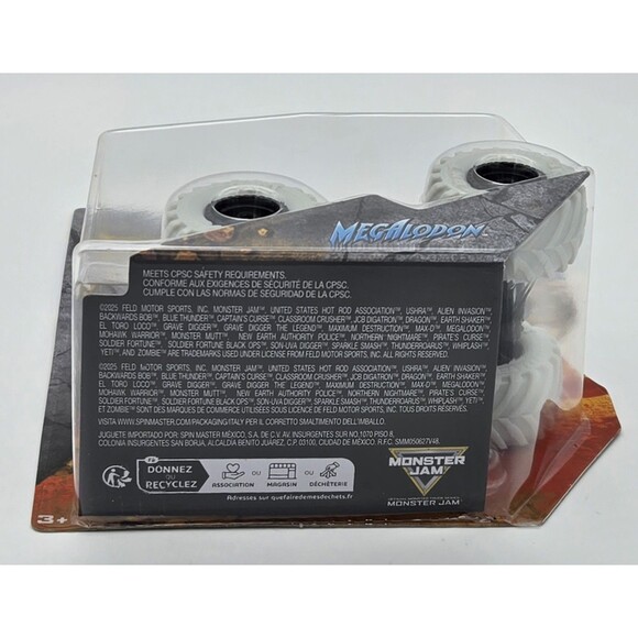 Spin Master Monster Jam Megalodon 2025 Series 1 Blue White Wheels Truck New - Picture 2 of 8